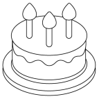 Розмальовка День народження торт емодзі | Розмальовки для ...